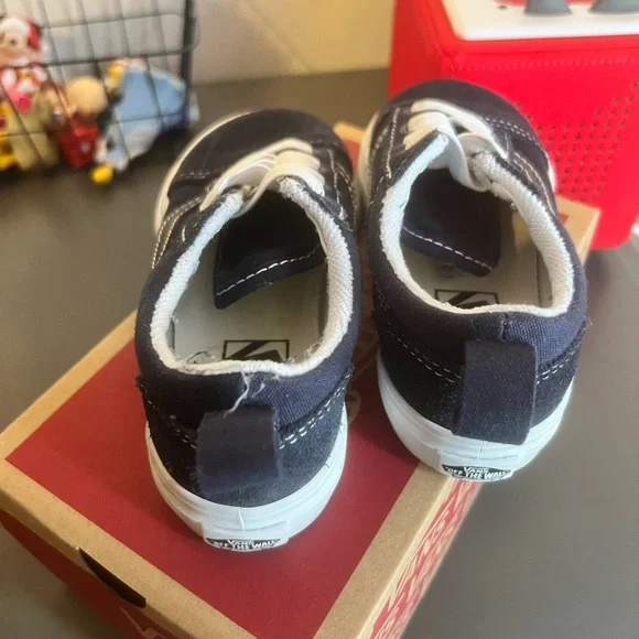 Kids Navy, White and Black Vans - Picture 5 of 5